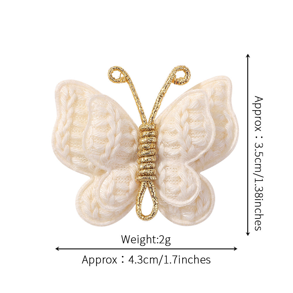 Wholesale Handmade Wool Knitting and Winding Children's Butterfly Hairpins